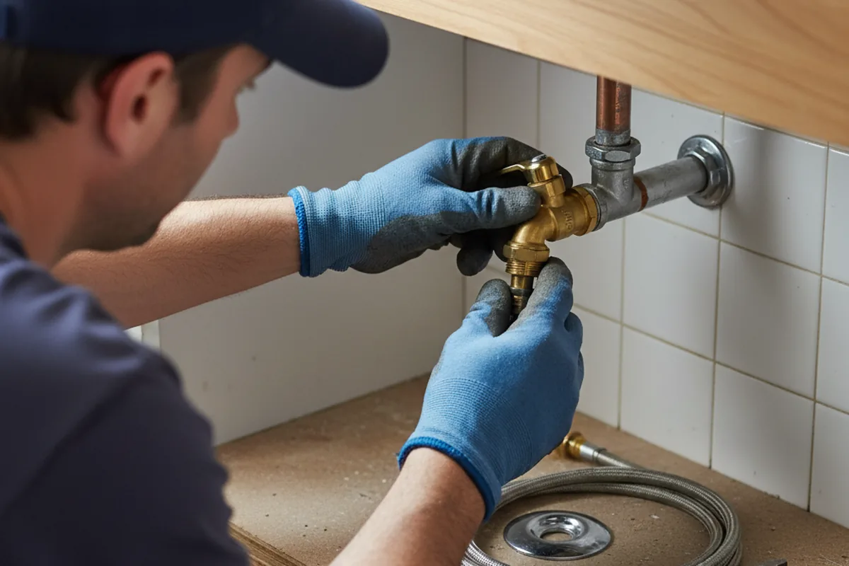 Shutoff valve and fitting work during Well Pump Repair in Twentynine Palms